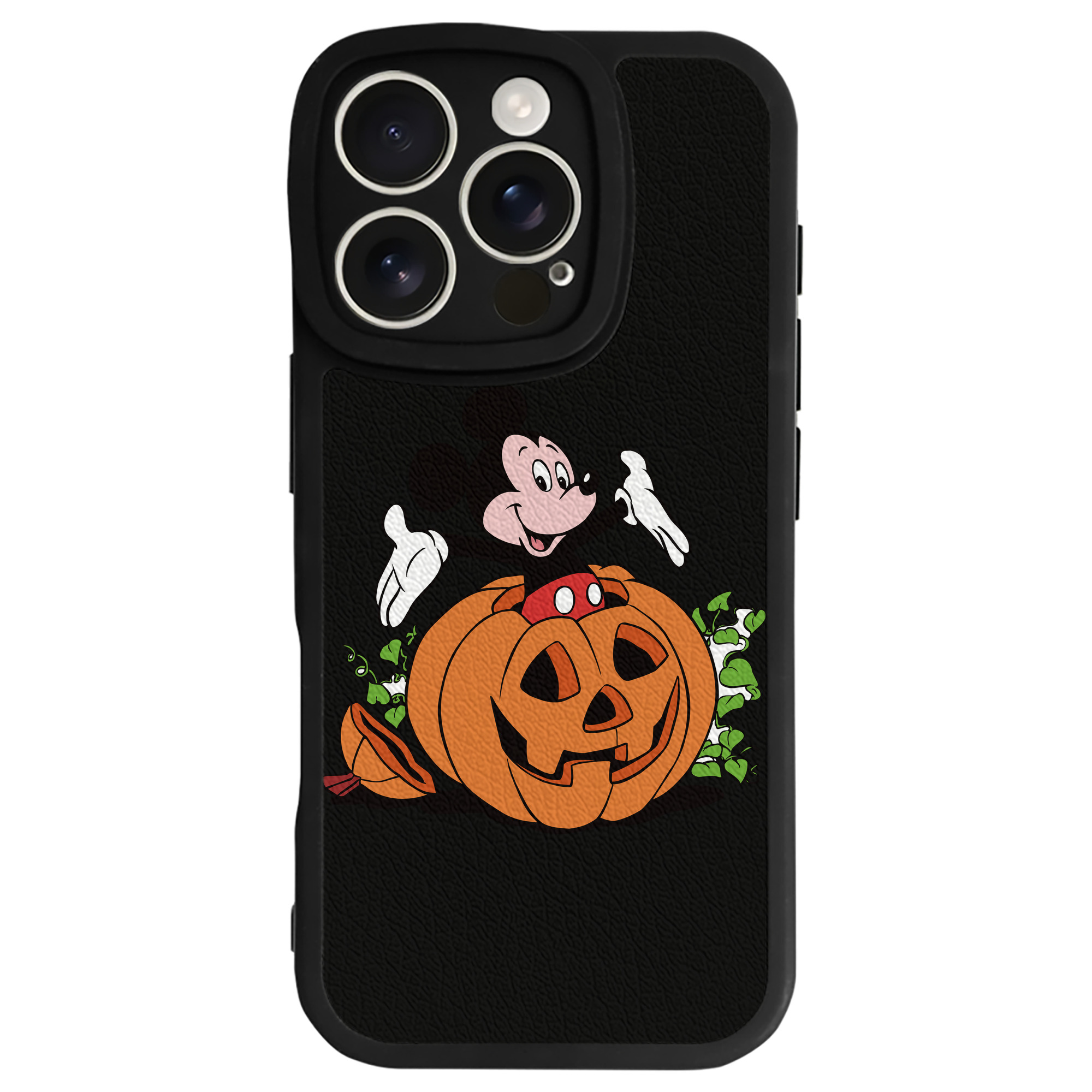 （画像用） ミッキーマウス Mickey Mouse 【iPhone 16シリーズ対応】シリコンスマホケース（レザー調） 材質：シリコン